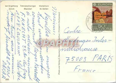 Suiça — paisagens e monumentos — Photo und Verlag E. Baumann — Verso
