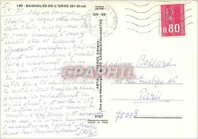 Bagnolles de l'Orne — Estação Termal — Editor Artaud Frères — Verso
