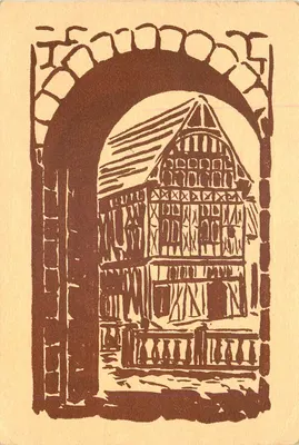 Ansicht des Holzhauses — Porte Saint-Jean — Joigny