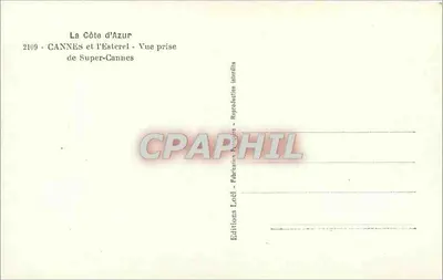 Cannes i Esterel — Widok z Super-Cannes — Wydawnictwo Loël — Rewers