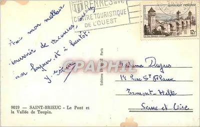 Saint-Brieuc — O Pont e a Valeira de Toupin — Edições ENNESE Paris — Verso