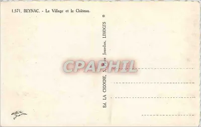 Beynac - O Village e o Castelo — Ed. La Cigogne, Limoges — Verso