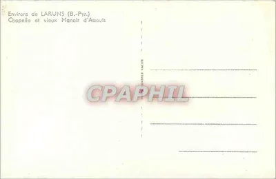 Arredores de Laruns (B.-Pyr.) — Capela e velho Château d'Assouts — editor P. Bonnier Wacon — Verso