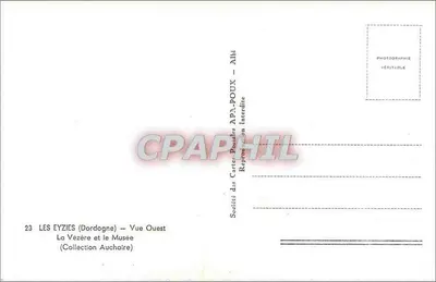 Les Eyzies (Dordogne) — Vista Ovest — Société des Cartes Postales APA-POUX — Verso