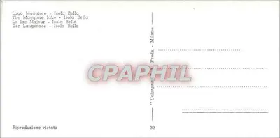 Jezioro Maggiore - Wyspa Bella — widok panoramiczny — nr 32 — Rewers