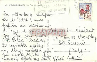 O Pont do Diabo — Saint-Palais-sur-Mer — C.A.P. 665 — Verso