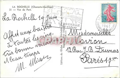 La Rochelle (Charente-Maritime) — Widok portu — Wydawnictwo Globus — Rewers