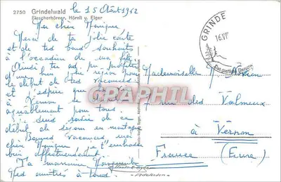 Grindelwald — Fiescherhörner, Hörnli e Elger — editor 2750 — Verso
