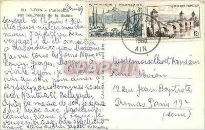 Lyon - Panorama sur les Ponts de la Saône — C.A.P. n°214 — Verso