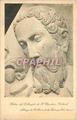 Estátua de São José de H. Charles — Detalhe — Abadia de Santa Maria de la Pierre-qui-Vire (Yonne)
