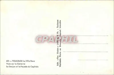 Toulouse — Vistas da Garonne e da Facha do Capitole — Edição « Pyr. Océan » — Verso