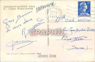 Chaumont-en-Vexin — A Igreja de São João Batista — Combier Impressor — Verso