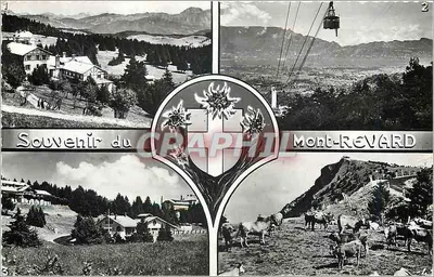 Mont-Revard — vista panorâmica com teleférico e vacas — Lembrança do CRAPHIL
