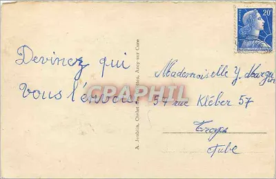 Arcy-sur-Cure (Yonne) — O Caminho da Gruta das Fadas — A. Joublin, Chelet des Grottes — Verso