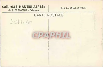 La Grave — Verão — Coleção «As Altas Alpes» de L. Francou - Briançon — Verso