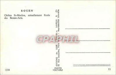Rouen — Klasztor św. Maclou, obecnie Szkoła Sztuk Pięknych — Wydawnictwo Lavelle & Cie — Rewers