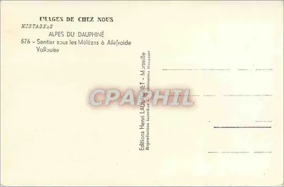 Ścieżka pod Mâlèzami w Ailefroide — Alpy Daufinaskie — Wydawnictwo Henri LAULINET, Marsylia — Rewers
