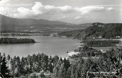 Faakersee-Strand mit Tabor — widok panoramiczny — Echte Photographie, n° 689