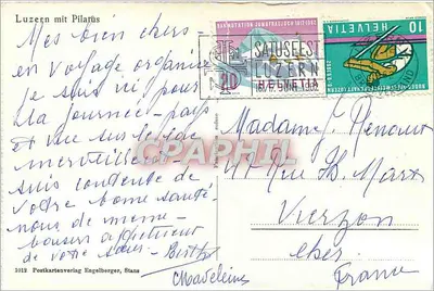 Lucerna com Pilatus — vista panorâmica — Postkartenverlag Engelberger, Stans n°1012 — Verso