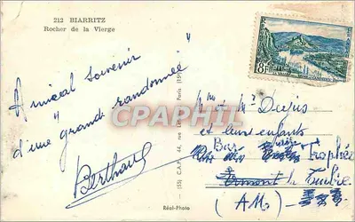 Biarritz — Skalista Wzgórze Niewidzialnej — C.A.P. Réal-Photo nr 212 — Rewers