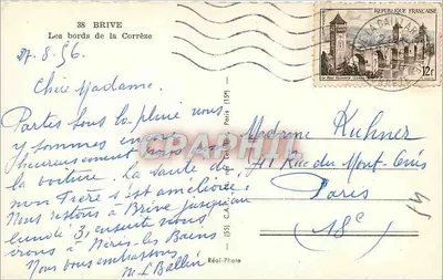 Margens da Corrèze — Brive — editor Réal-Photo (55) — Verso