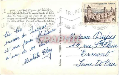 Farol do Tréport — Editor A. Terrier - Mers-les-Bains — Verso