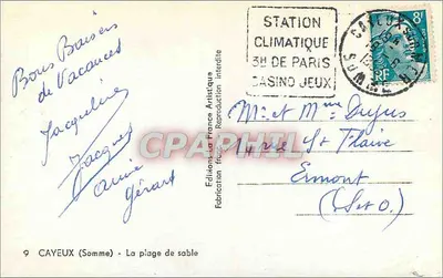 Cayeux (Somme) — A Praia de Areia — Éditions France Artistique — Verso