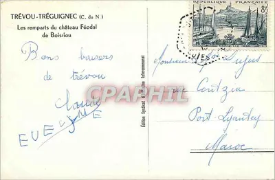 Trévou-Tréguignec (C. du N.) — Zamek feudalny Boisriou — Wydawnictwo Syndicat d'Initiative Intercommunal — Rewers