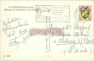Zamek w Costaëres widziany z cale — Ploumanac'h (C.-du-N.) — Wydawnictwo Art Jei Rocher — Rewers
