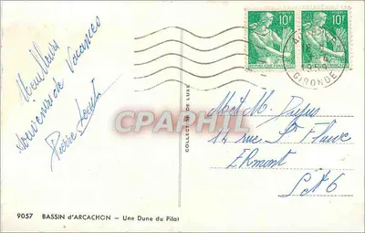Bassin d'Arcachon — Uma Duna do Pilat — Éditeur de Luxe, n° 9057 — Verso