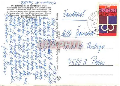 Externsteine — Externsteine no Teutoburger Wald — editor Herst. u. Verlag Schöning & Co, Lübeck — Verso