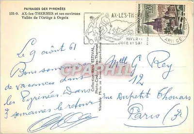 Wąwoz Oriège w Ax-les-Thermes — krajobrazy Pyrenée — wydawca: Photo-Dupetit Chonars — Rewers