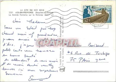 A Grande Fontaine sobre a Rotonde — Aix-en-Provence — Société Éditions de France, Clapier — Verso