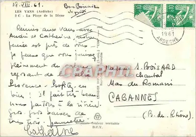 Les Vans (Ardèche) — A Praia da Digue — Cimy — Verso