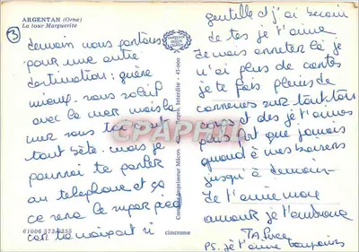 Argentan — Stara wieża w Zebore — Wydawca Mâcon — Rewers
