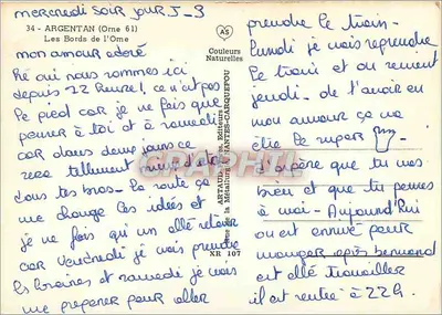 Brzegi Orne — Argentan (Orne 61) — Wydawca: Artauds z Wydawców Metallurgii, N° 107 — Rewers