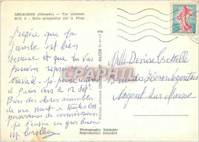 Arcachon (Gironde) — Widok z powietrza — perspektywa plaży — Wydawnictwo Aériennes Combin (s.a.r.l.) — Rewers