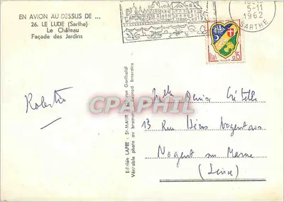Le Lude (Sarthe) — Fachada dos Jardins — Edição LAPIE — Verso