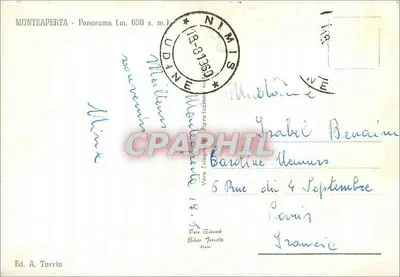 Monteaperta - Panorama (m. 650 s. m.) — Ed. A. Turrin — Verso