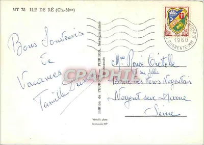 Isola di Ré — vista panoramica — Edizione di PEURON, MT 75 — Verso