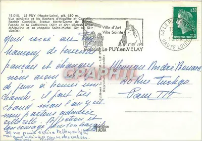 Le Puy — Ogólny widok, Katedra, Rocher Cornille — Wydawnictwo L. Rocher — Rewers