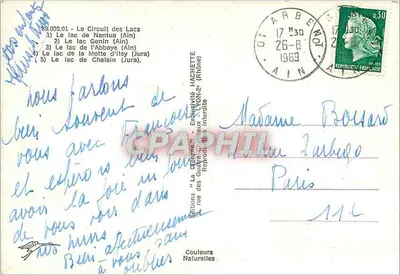 Trasa z jeziorami — Ain, Jura — Wydawnictwo Hachette — Rewers