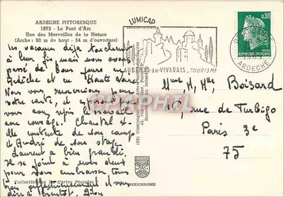 O Ponte d'Arc — Ardeche pittoresque — Editor LUMICAD — Verso