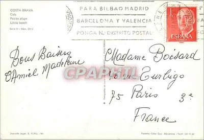 Costa Brava — Cala Petite plage — Pongà N. Puig-Ferran — Verso