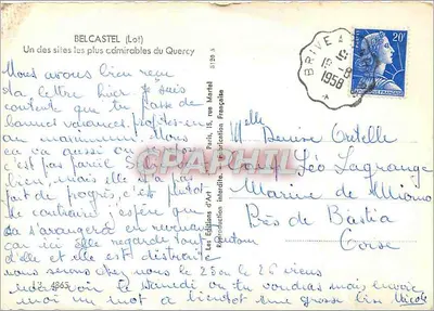 Belcastel (Lot) — Jedno z najbardziej zachwycających miejsc w Quercy — Les Éditions d'Art — Rewers