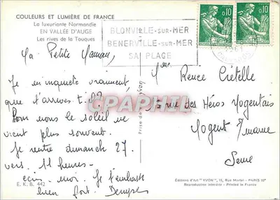 As margens da Touques — Blonville-sur-Mer — Edições de Arte YVON — Verso