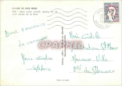 Monte Branco — vista da floresta — Edições EDY (Savoie) n°8035 — Verso