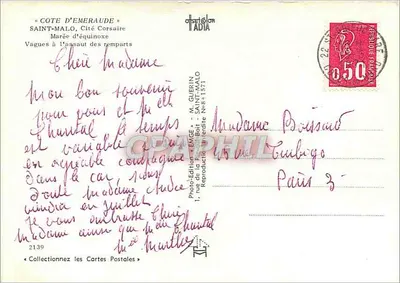 Saint-Malo, Costa da Esmeralda — Ondas à assalto dos muros — Edição Fotográfica Emge — Verso