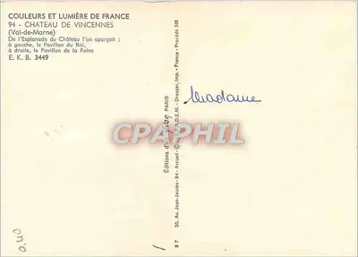 Zamek w Vincennes — Widok z Esplanade — Éditions Arcueil — Rewers