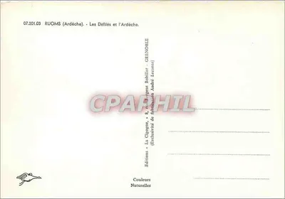 Os Desfiladeiros e a Ardèche — Ruoms (Ardèche) — Edições André Leconte — Verso
